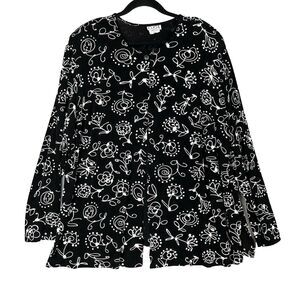 Vintage CLIO II Cardigan Size 1X  Whimsigoth Slinky Emberiodee‎ One Button